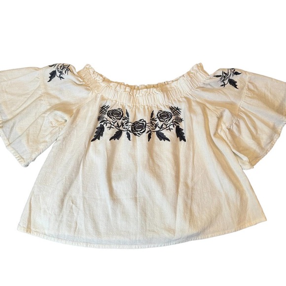 ALTAR'D STATE women's floral boho top oversized sleeves size small linen blend - Picture 2 of 7